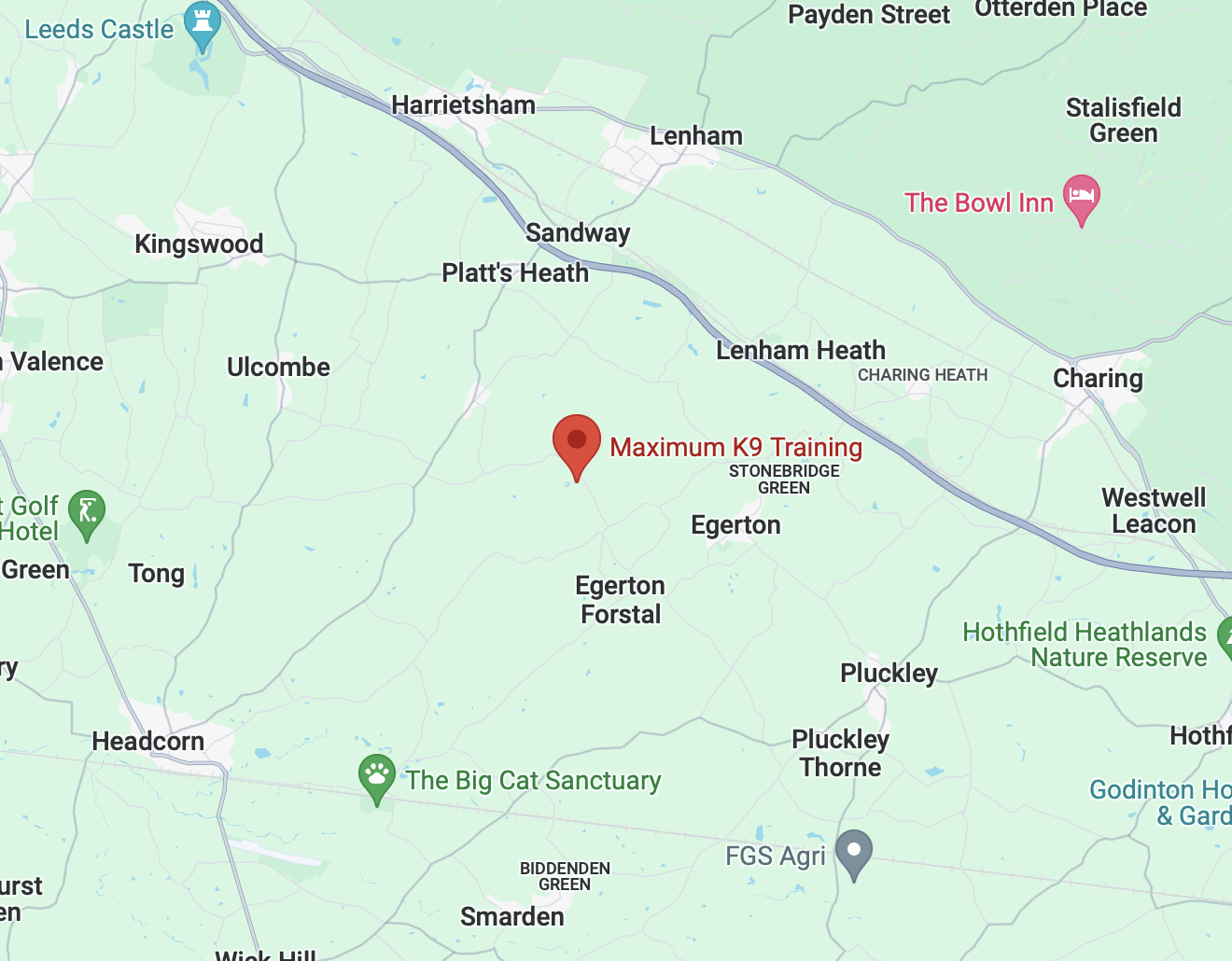 maps to the maximum k9 training field